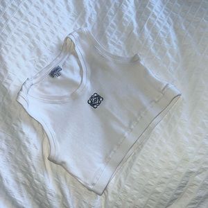 Loewe cropped tank top white